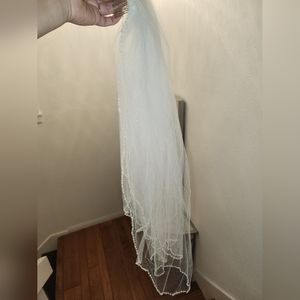 Ivory beaded bridal veil